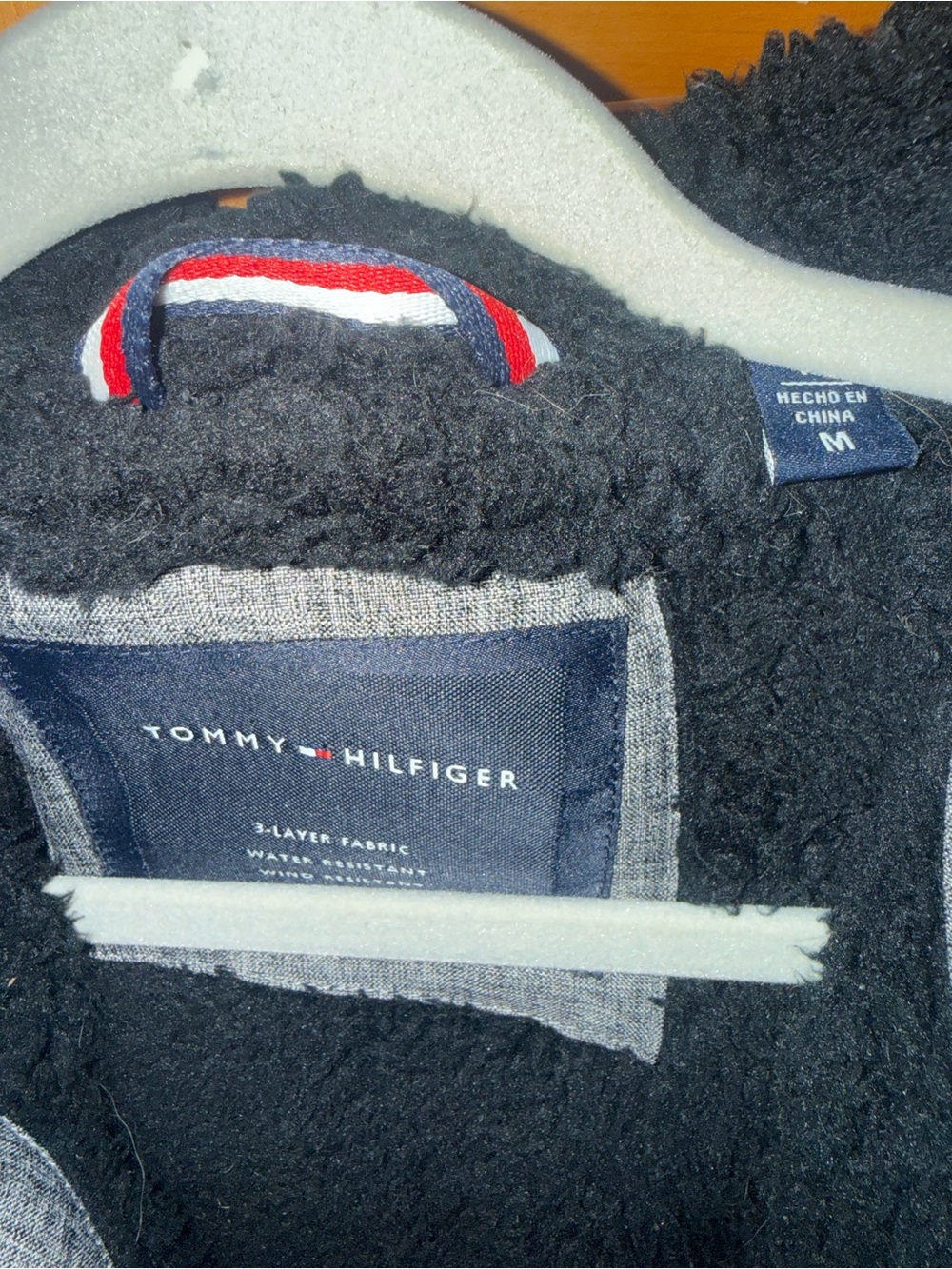 Tommy Hilfiger Men’s Black Sherpa Zip-Up Sweater with Signature Trim